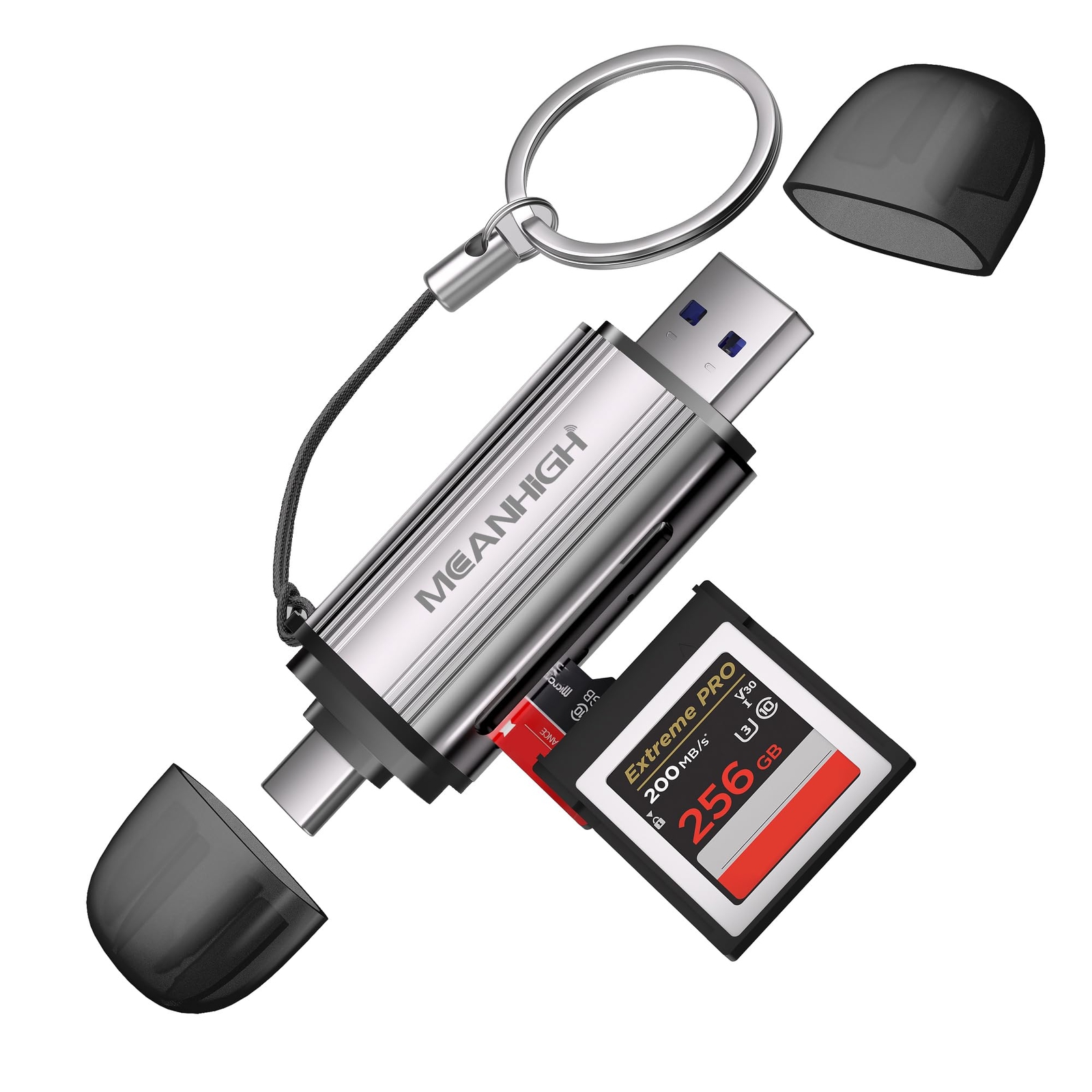 SD Card Reader, USB-C and USB 3.0 Micro SD Card Adapter, Dual Connector Memor...-image