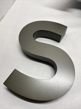 10 Inches Tall Cast Aluminum Metal Letter "S" Industrial Alphabet Sign