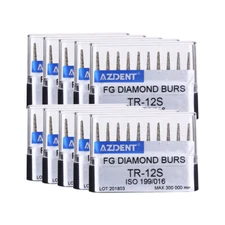 10 Kits Dental Super Coarse 1.6mm Diamond Burs TR-12S for High Speed handpiece