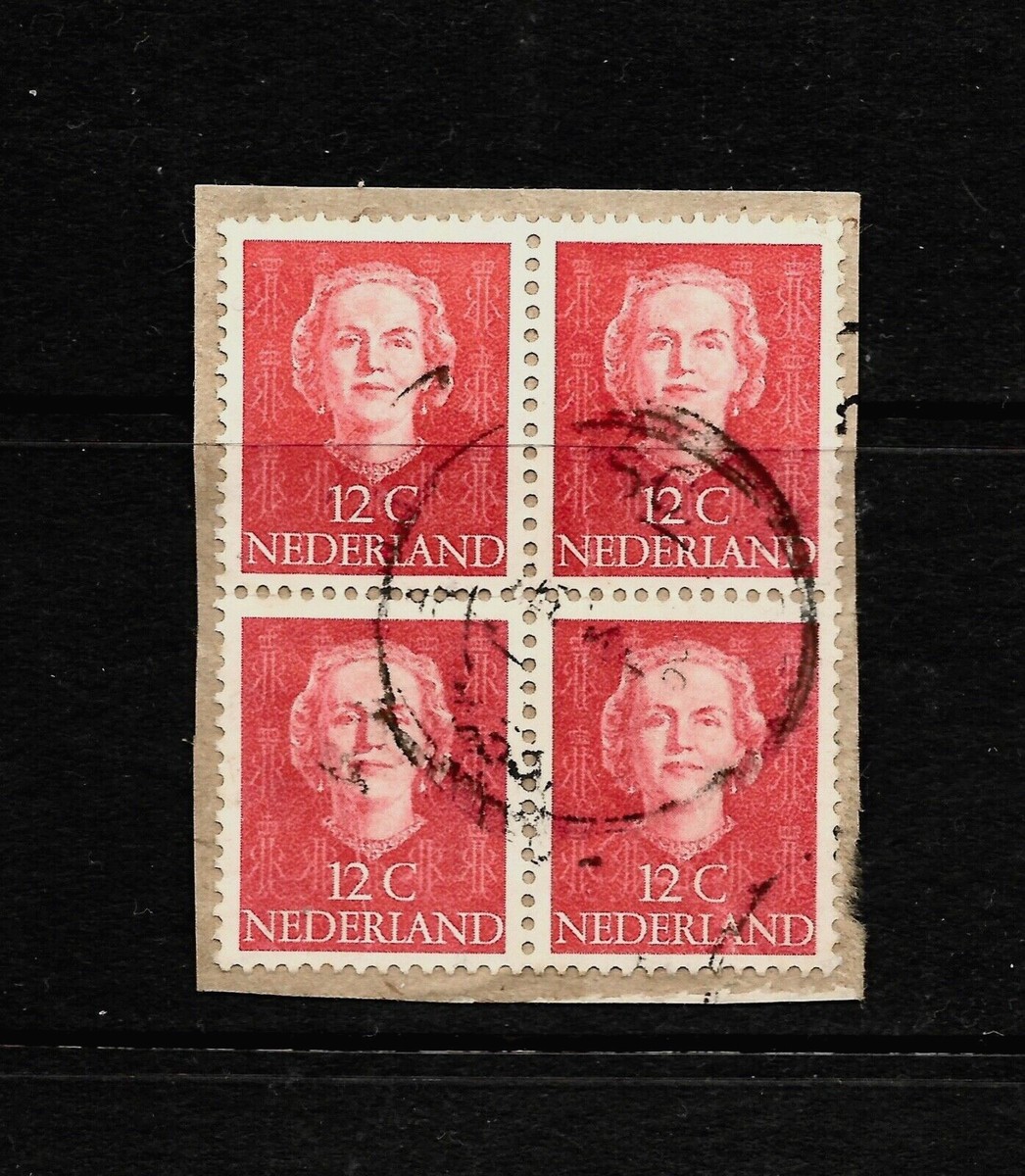 4x Netherlands 1949, SG #687, 12c Vermilion Queen Juliana, Block