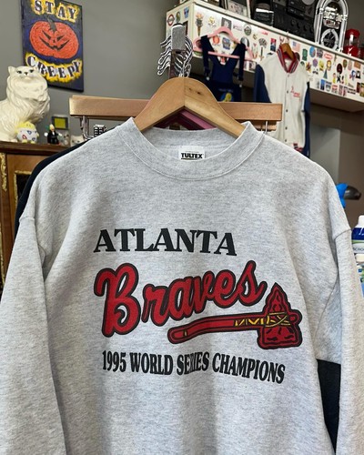 Reprint Atlanta Braves MLB Baseball Graphic Crewneck Sweatshirt vtg HN0699