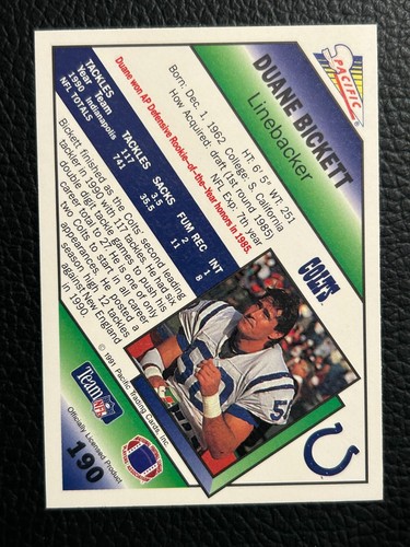 1991 Pacific Football - - Pick A Card -#2 - #199 +RC +HOF - Picture 503 of 523