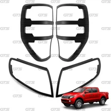 For Ford Ranger T6 PX1 Pick Up 2012 15 Set Black Head Tail Lamp Lights Cover
