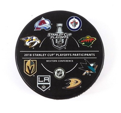2018 Stanley Cup Playoffs Participants Eastern Western Double Sided NHL Puck