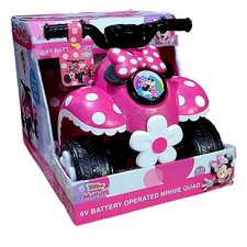 6v Minnie Mouse Quad Battery Powered Kids Ride-on 2mph Realistic Horn Ages 3