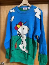 Snoopy m13H Knit Sweater Unisex Rare Pattern Used