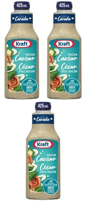 Kraft Bacon Caesar Salad Dressing, 425ml (3 Pack)