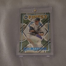 Topps Finest 1995 Jim Abbott #190 New York Yankees Protective Coating Card