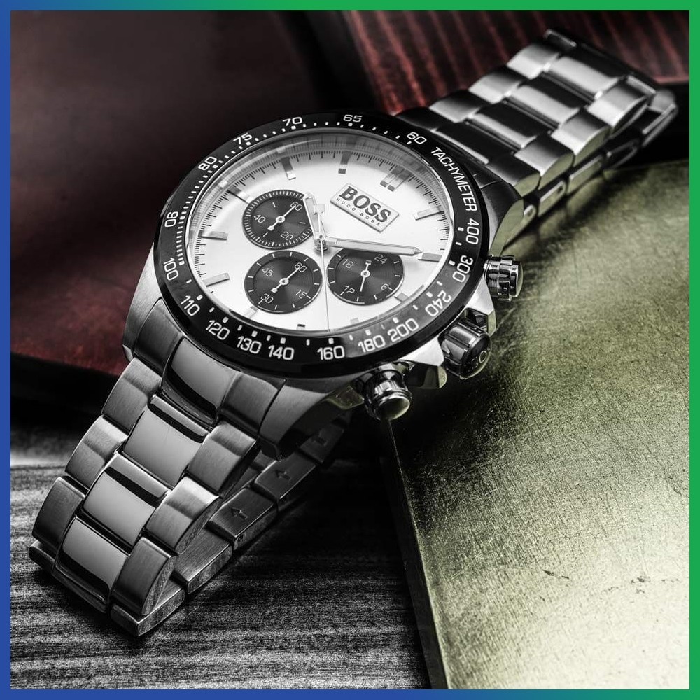 HUGO BOSS IKON PANDA HB1512964 Chronograph Silver Dial Steel Strap