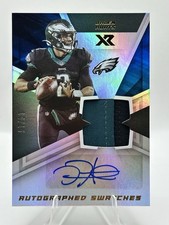 2021 PANINI XR  AUTOGRAPH SWATCHES Blue 14/15- Jalen Hurts Philadelphia Eagles