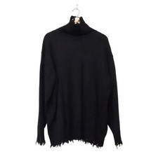   s'yte Yohji Yamamoto Distressed Long Sleeve Sweater, Black, Size 3