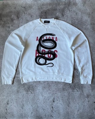 DSQUARED2 White Sweatshirt Men's Size L Sequin Snake Arizona Bros Made In Italy