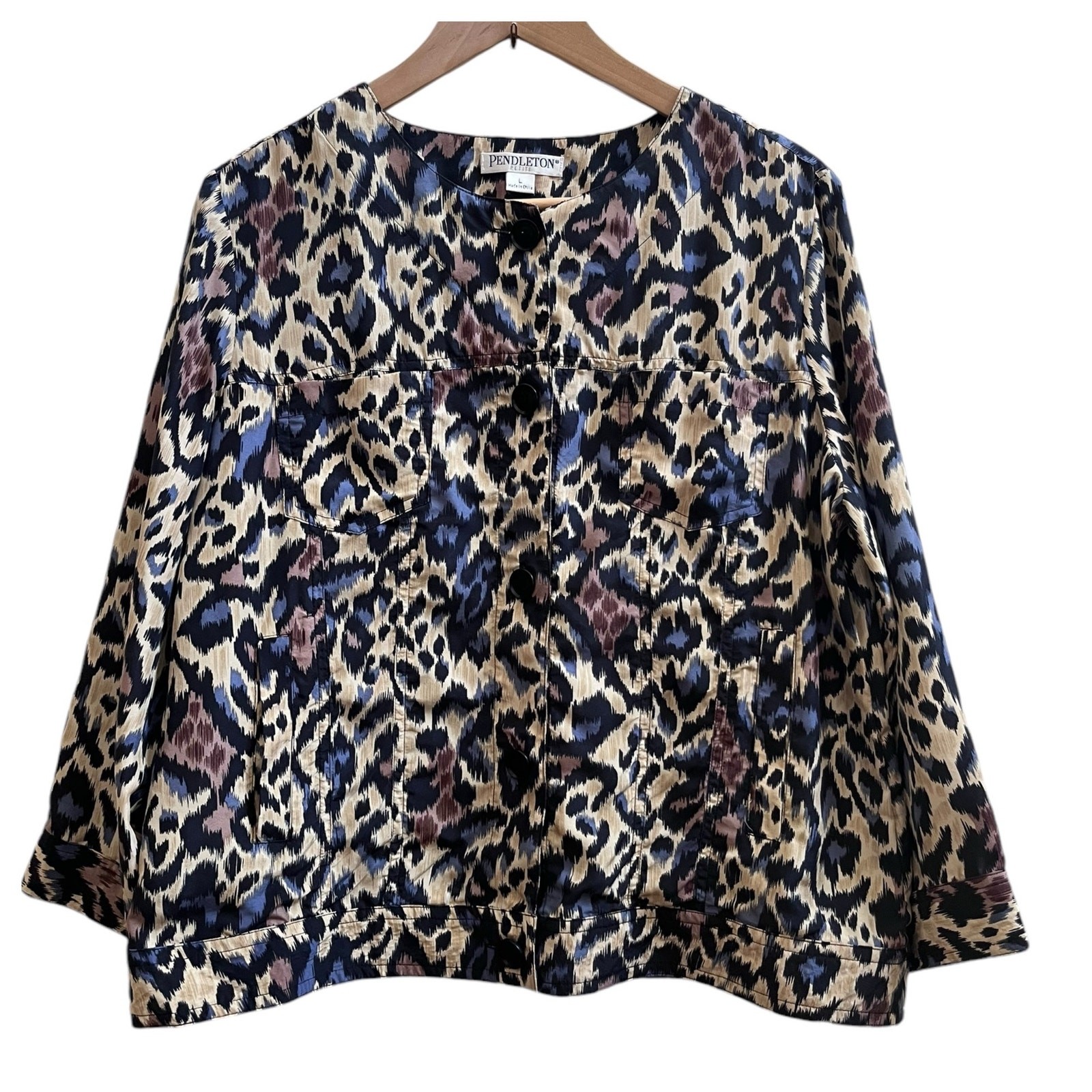 Pendleton Silk Print Button Closure Lightweight J… - image 3