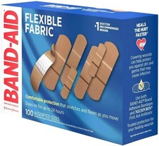 Band-Aid Flexible Fabric Adhesive Bandages for Wound Care First Aid, 100 Count