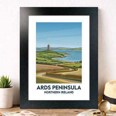 Ards Peninsula, Nordirland Reise Poster Giclée Kunstdruck