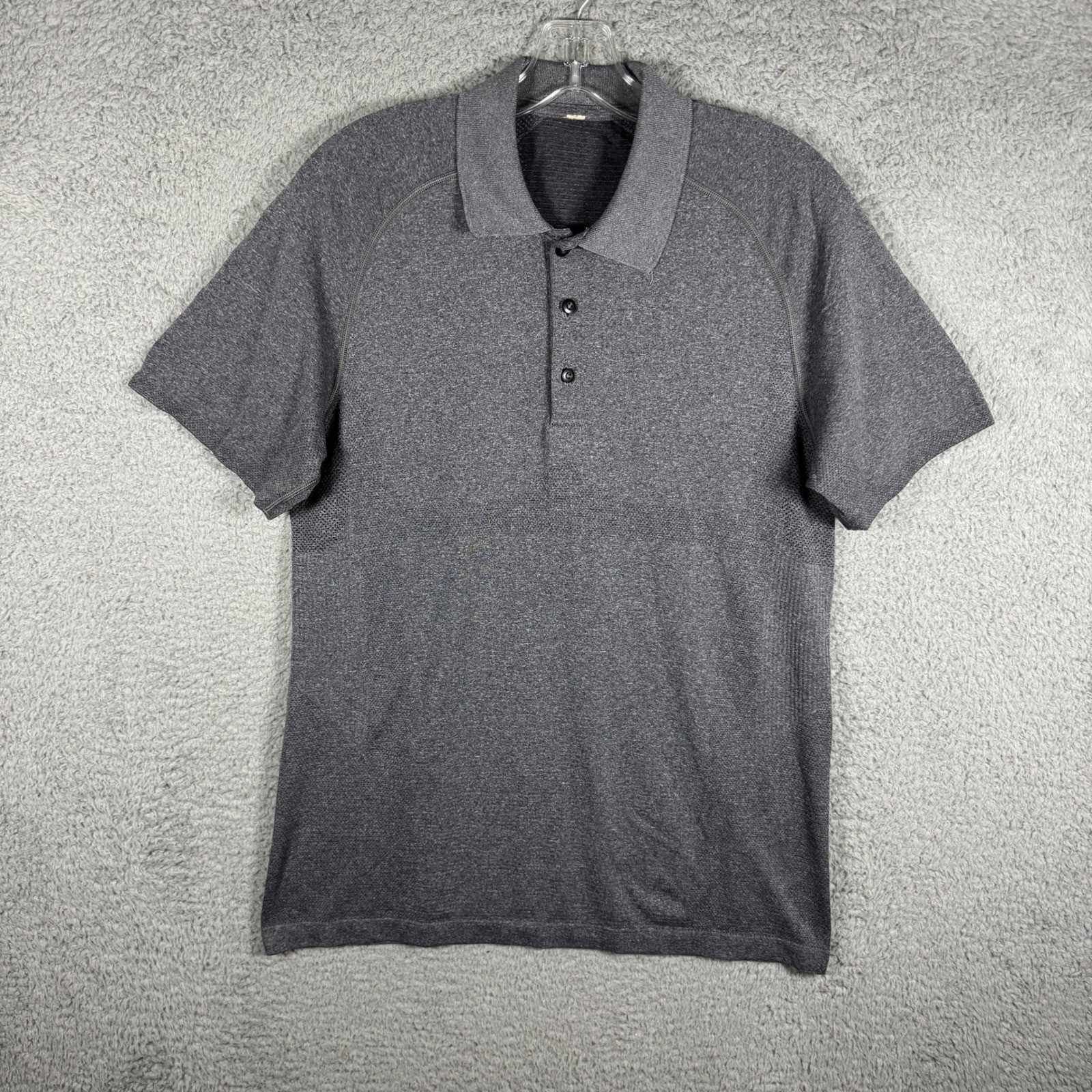 Lululemon Mens Metal Vent Tech Polo Shirt Gray Heather Short Sleeve Size M