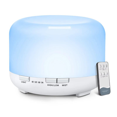 500ML Aroma Diffuser Wood Grain Color, 5V 2A Essential Oil Aromatherapy Diffuser