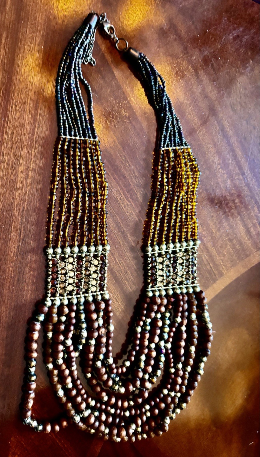 VTG Multicolor Beads Multi Strand Statement Neckl… - image 13