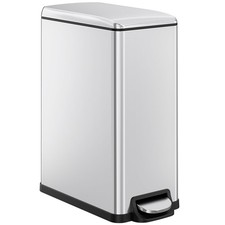 13.2 Gal Slim Kitchen Trash Can with Lid 50L Stainless Steel Garbage Can