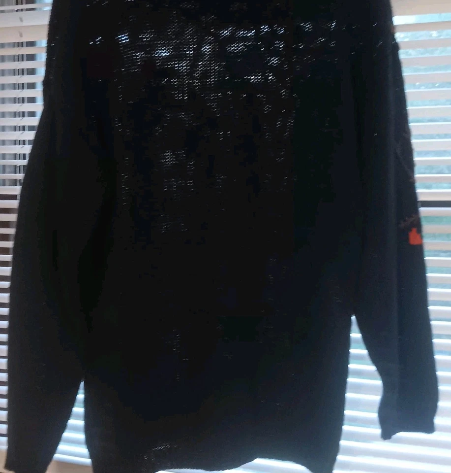 Vintage Lauren Hansen Pullover Damen M Blau Langarm Halloween Pulli Strick Herbst - Bild 4 von 4