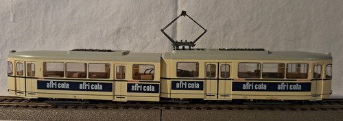 Lima 208556 Straßenbahn Düwag GT6 Werbung afri Cola, H0, DC, ungebraucht, in OVP | Condition: Als Ersatzteil / defekt