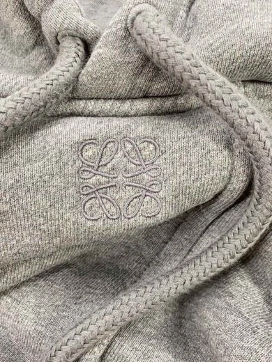 LOEWE felpa con cappuccio S lana GRIGIO plain S539Y25X23