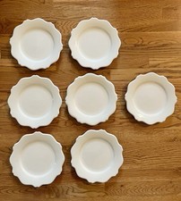 7 Gail Pittman Hospitality Collection Scallop  Luncheon Plates Cream Ivory SLAH