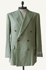 Belvest Double-Breasted Silk Linen Jacket Made in Italy XL IT 52 UK 42 RRP£1000+