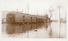 RPPC Train in Flood Waters Lancaster Co PA Real Photo Postcard Disaster