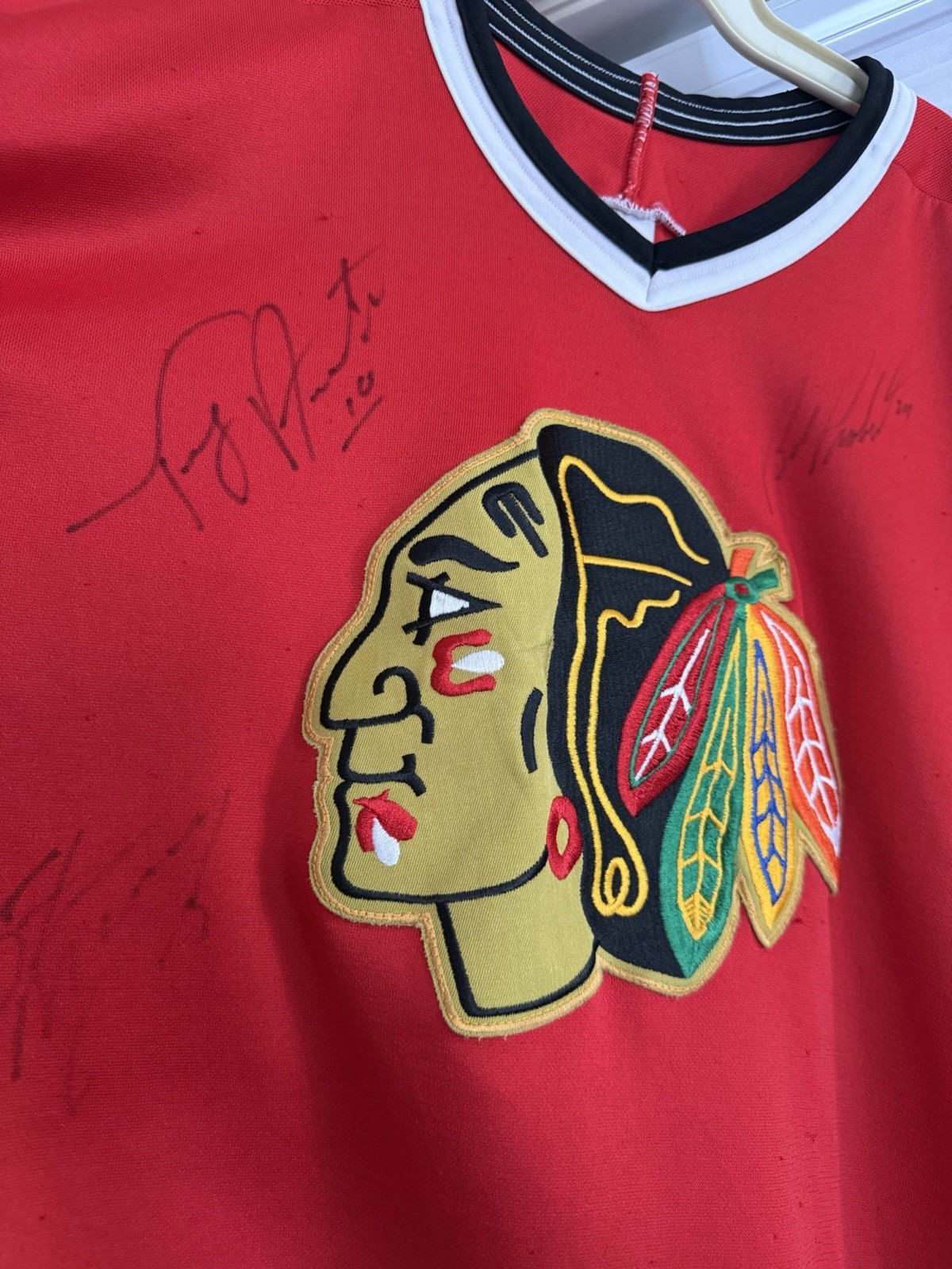 Tony Amonte Bob Propert Steve McCarthy Chicago Blackhawks Signed CCM Jersey