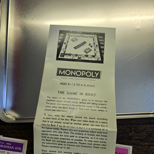 Vintage Monopoly Nostalgia Series Edition Collectible Tin - Picture 9 of 10
