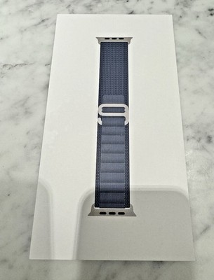 Apple Watch Ultra Light Blue Alpine Loop Natural Titanium 45 46 49MM Size Small