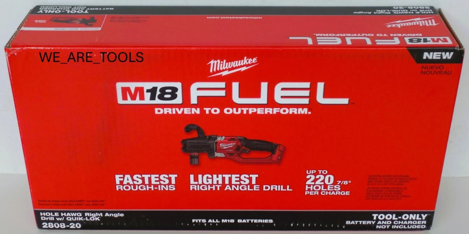 Milwaukee 2808-20 M18 FUEL HOLE HAWG Right Angle Drill w/ QUIK-LOK (Tool Only)