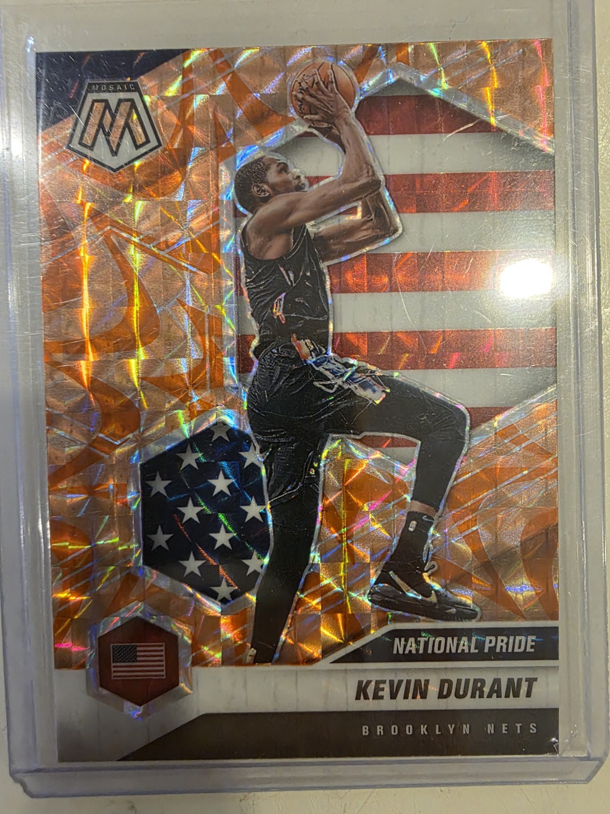 2020 Panini Mosaic Kevin Durant Reactive Orange Prizm 248 MVP