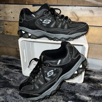 Skechers After Burn Shoes Mens Sz 10.5 Extra Wide Fit Sneakers 50125EWW Black