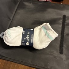 Sperry Cushion Quarter Socks WOMENS size 4-10 All White 6 Pairs