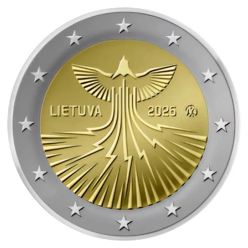 Lithuania 2 Euro Power Supply Kaunas 2026 Uncirculated Bi-Metal Coin