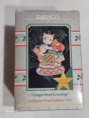 Vintage 1992 Enesco Treasury Christmas Ornament - Ginger Bread Greetings
