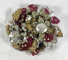 Vintage Large Miriam Haskell Signed Brooch
