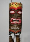 Vintage Hawaiian Tiki Mask Bamboo Wind Chime 30”Long