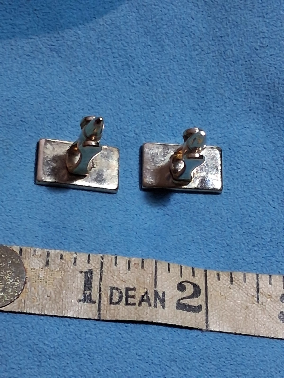 Gold Tone Diamond Cut Rectangle Cufflinks Mens Jewellery Engine Turned Design image 6