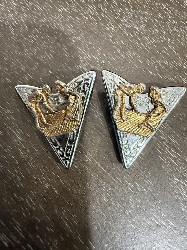 Vintage Western Collar Clips Square Dancers 