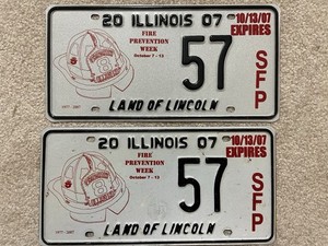 2007 Illinois Special Event License Plates Fire Prevention Week