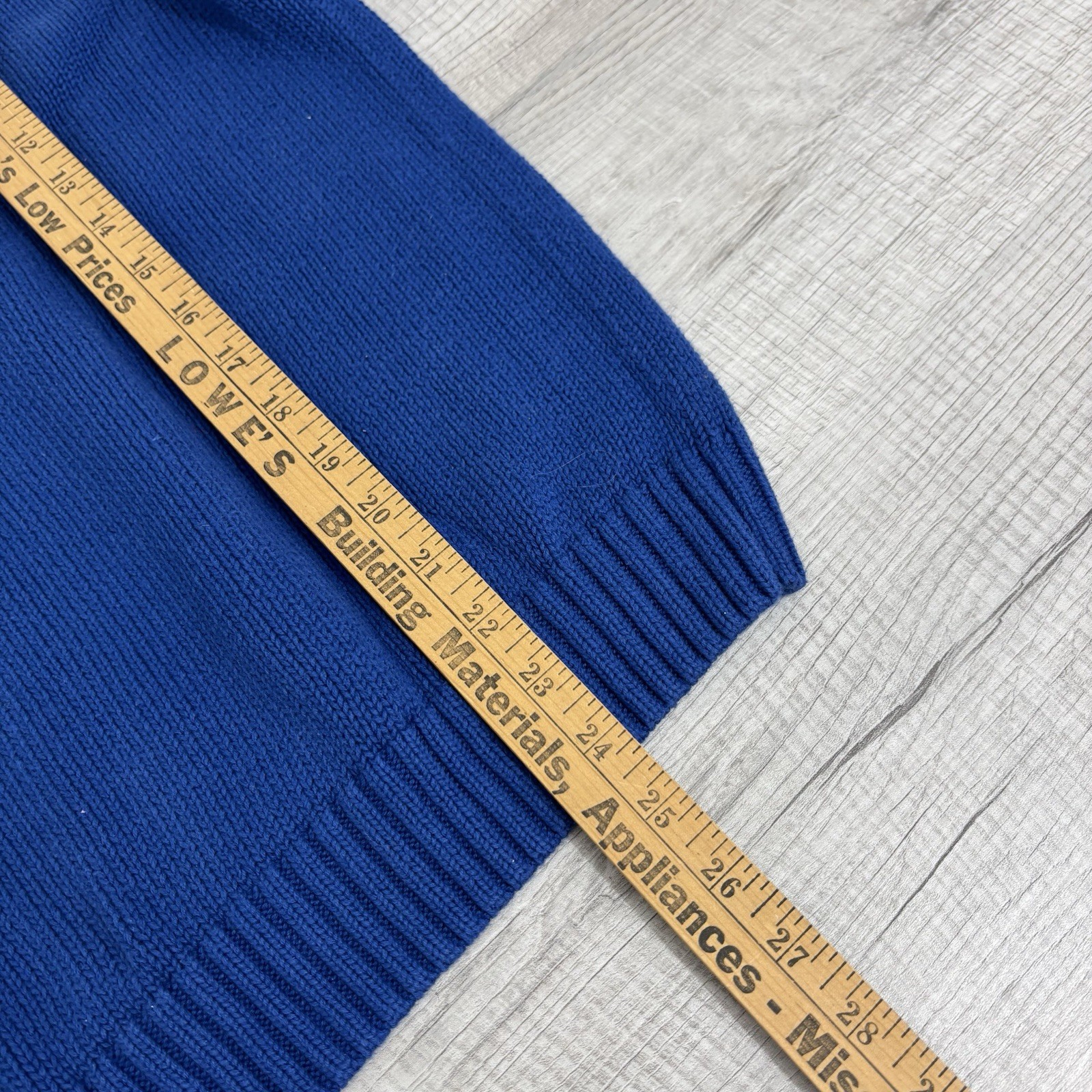 Chaps 1/4 Zip Solid Blue Knit Pullover Sweater Li… - image 7