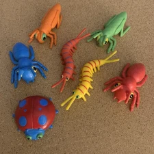 Jaru Fun With Bugs Colorful Lot of 7, Grasshopper, Ant, Centipede, Ladybug Large