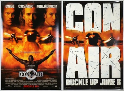 Con Air - original DS movie poster 27x40 1997 D/S Nicolas Cage , John Cusack Lot