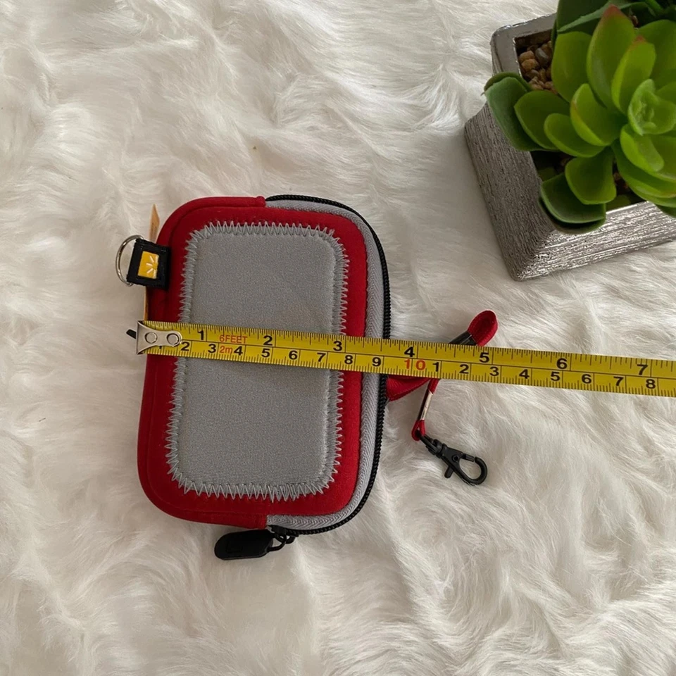 Case Logic Small Electronics Pouch with Clip - Red and Gray - Image 3 of 4
