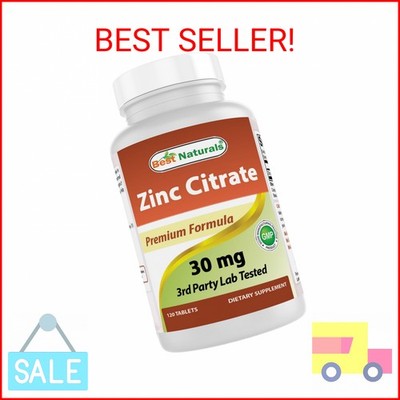 Best Naturals Zinc 30mg Supplements (as Zinc Citrate) - zinc Vitamins for Adults