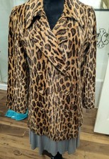 Vintage 1950's Faux Fur Leopard Double Breadted Coat