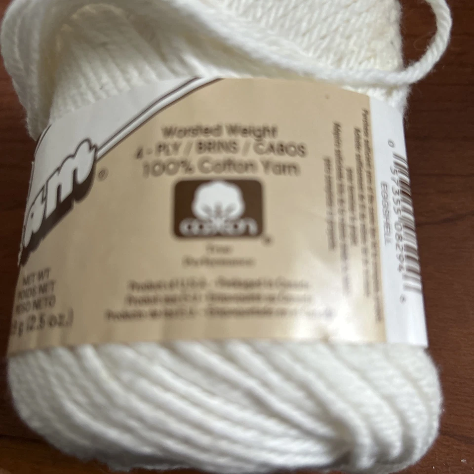 Lily Sugar 'n Cream Yarn  EGGSHELL - 1 Skein 2.5 oz  100% Cotton - Image 4 of 4